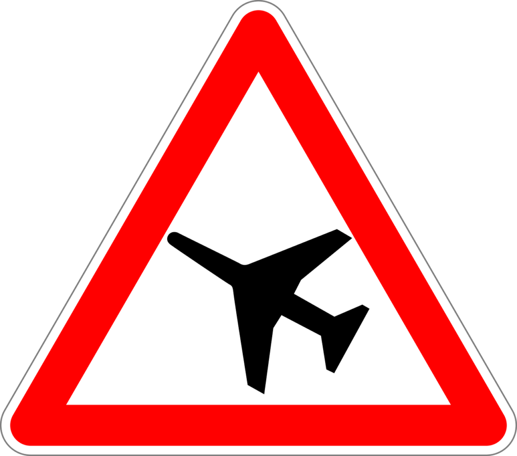low flying aircraft traffic sign 160663